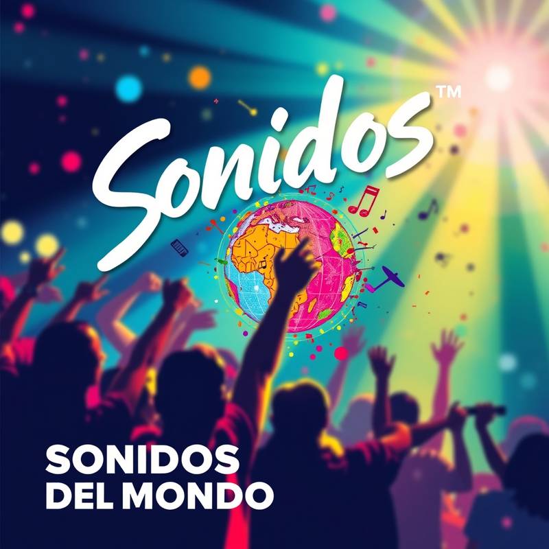 Diseño de cartel publicitario llamativo para el festival de música 'Sonidos del Mundo'.