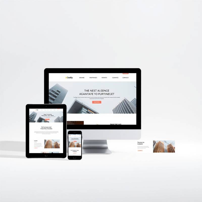 Vista de un sitio web responsivo en diferentes dispositivos.